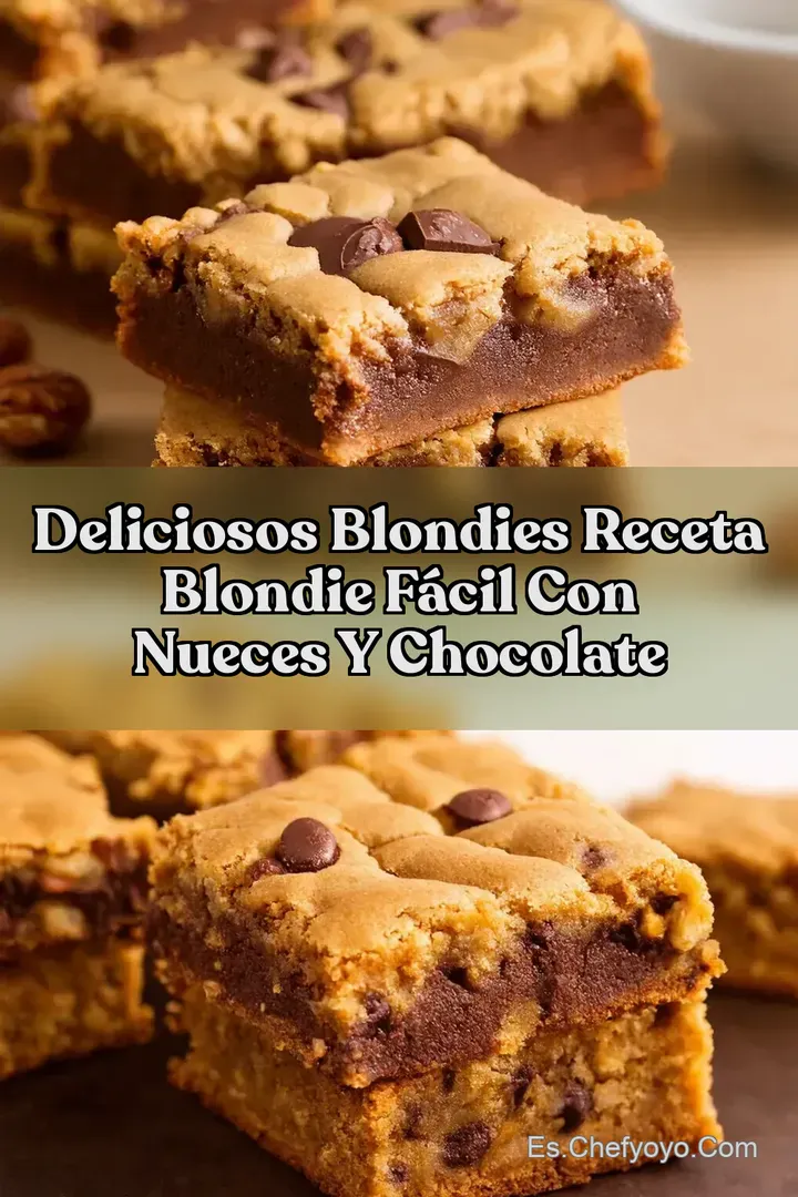 Deliciosos Blondies Receta Blondie F&aacute;cil con Nueces y Chocolate