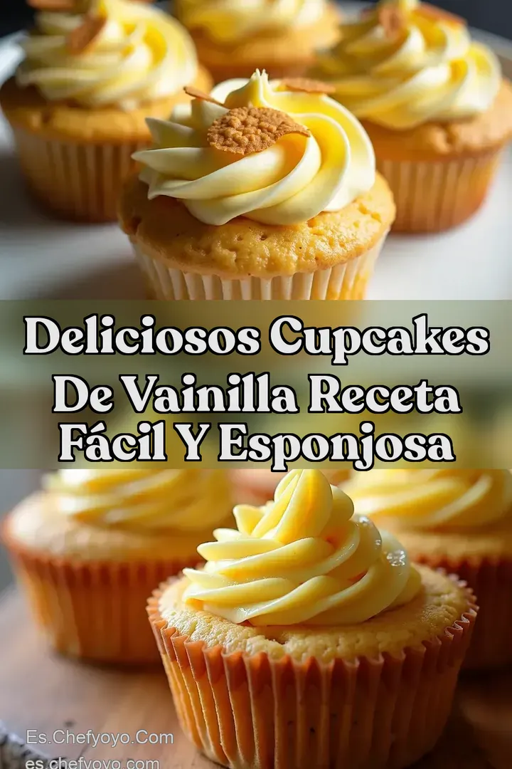 Deliciosos Cupcakes de Vainilla Receta F&aacute;cil y Esponjosa