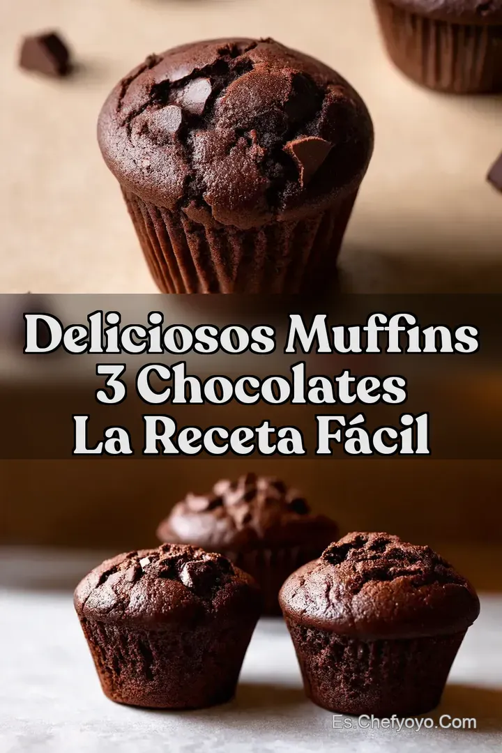 Deliciosos Muffins 3 Chocolates La Receta F&aacute;cil