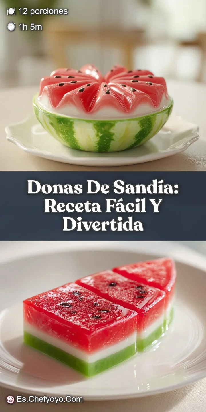 Close-up of a watermelon donut with mixed fruit spilling out. The textures and colors look appetizing, a perfect summer tr...