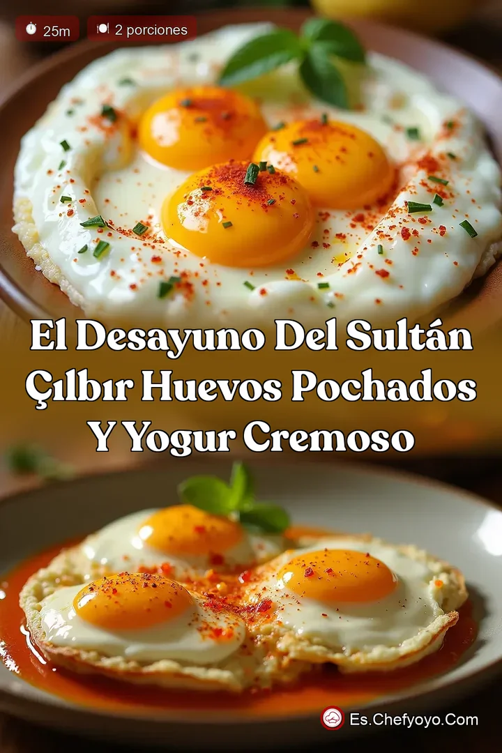 El Desayuno del Sult&aacute;n &Ccedil;ılbır Huevos Pochados y Yogur Cremoso