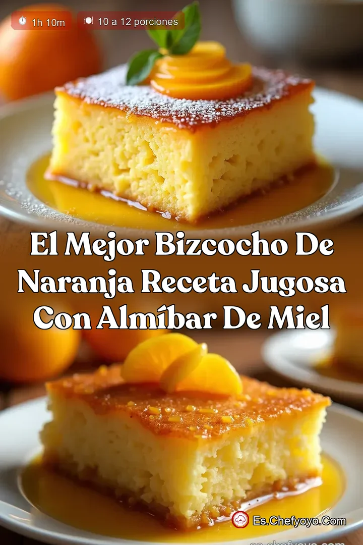 El Mejor Bizcocho de Naranja Receta Jugosa con Alm&iacute;bar de Miel