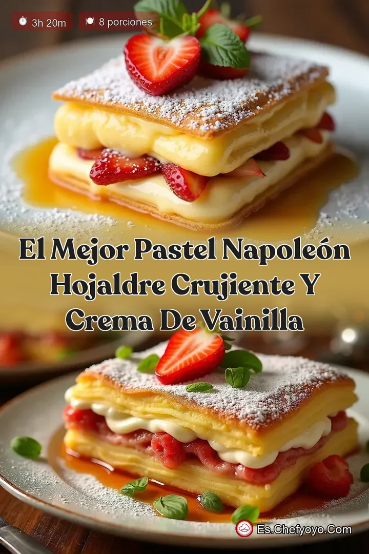 El Mejor Pastel Napole&oacute;n Hojaldre Crujiente y Crema de Vainilla