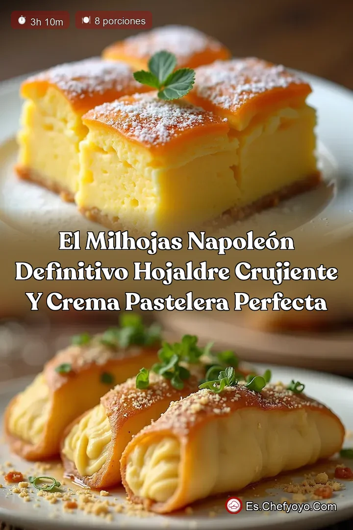 El Milhojas Napole&oacute;n Definitivo Hojaldre Crujiente y Crema Pastelera Perfecta