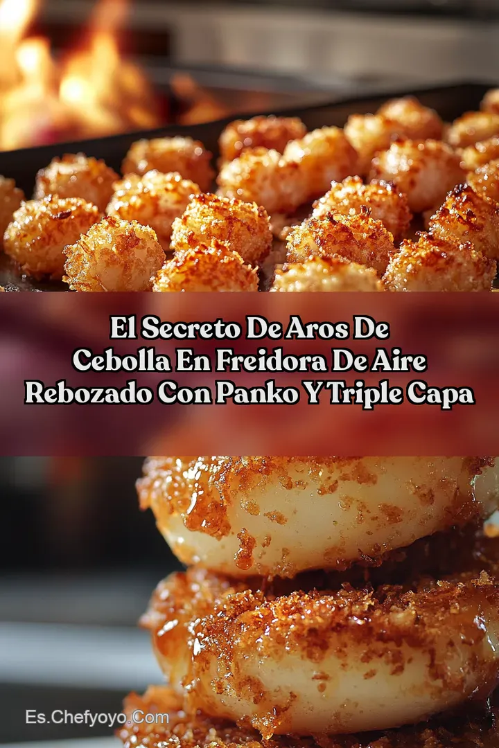 El Secreto de Aros de Cebolla en Freidora de Aire Rebozado con Panko y Triple Capa