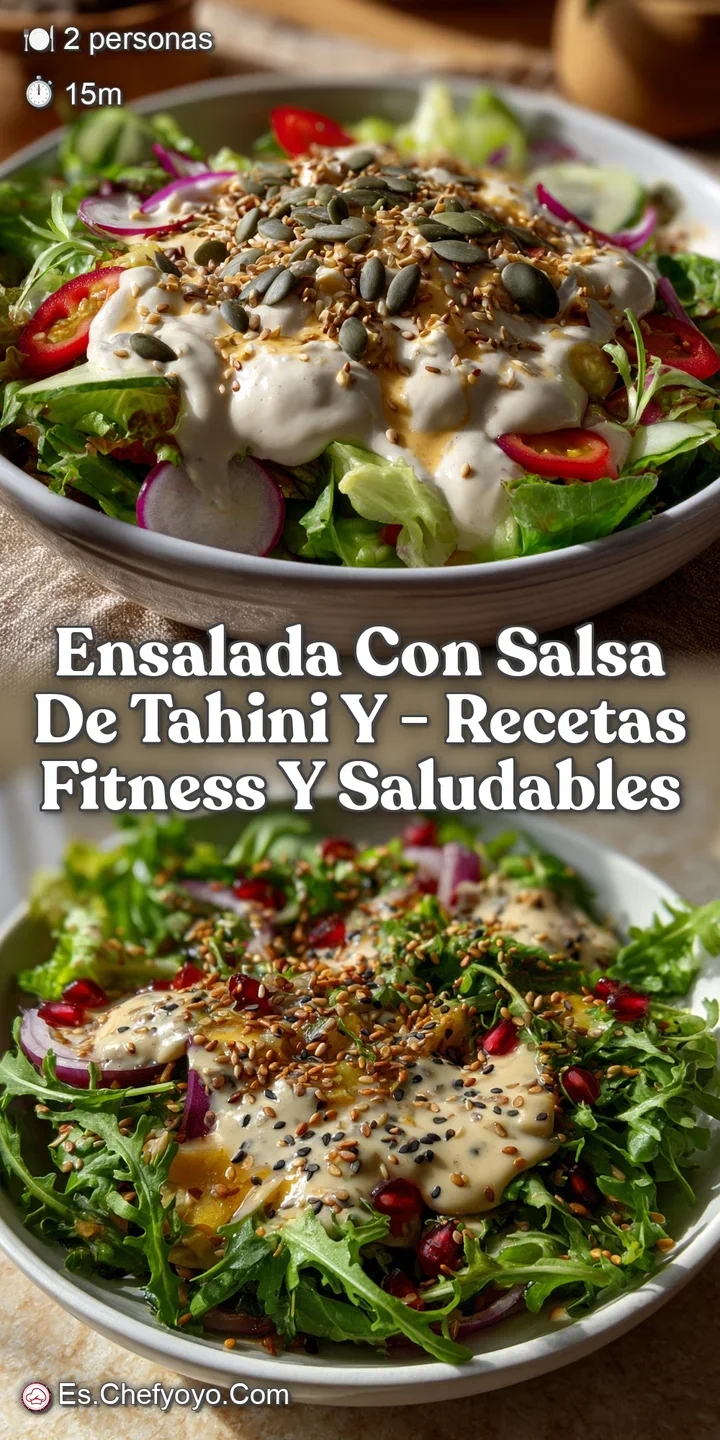Ensalada con salsa de tahini y - Recetas Fitness y Saludables