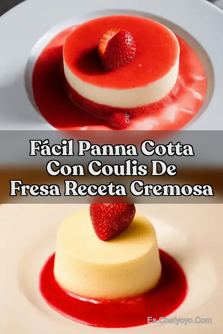 F&aacute;cil Panna Cotta con Coulis de Fresa Receta Cremosa