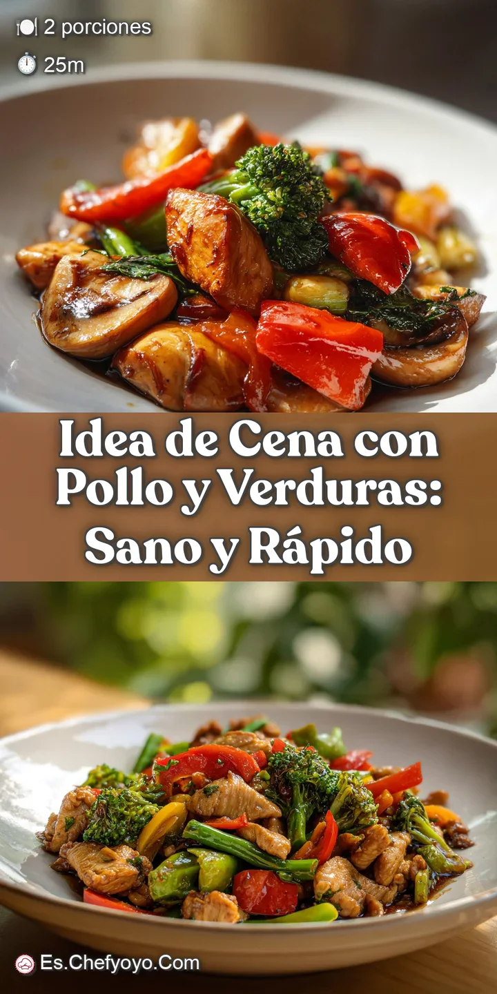 Close-up of chicken and vegetables. Glistening sauce, blistered peppers, and tender chicken evoke a sense of savory, quick...