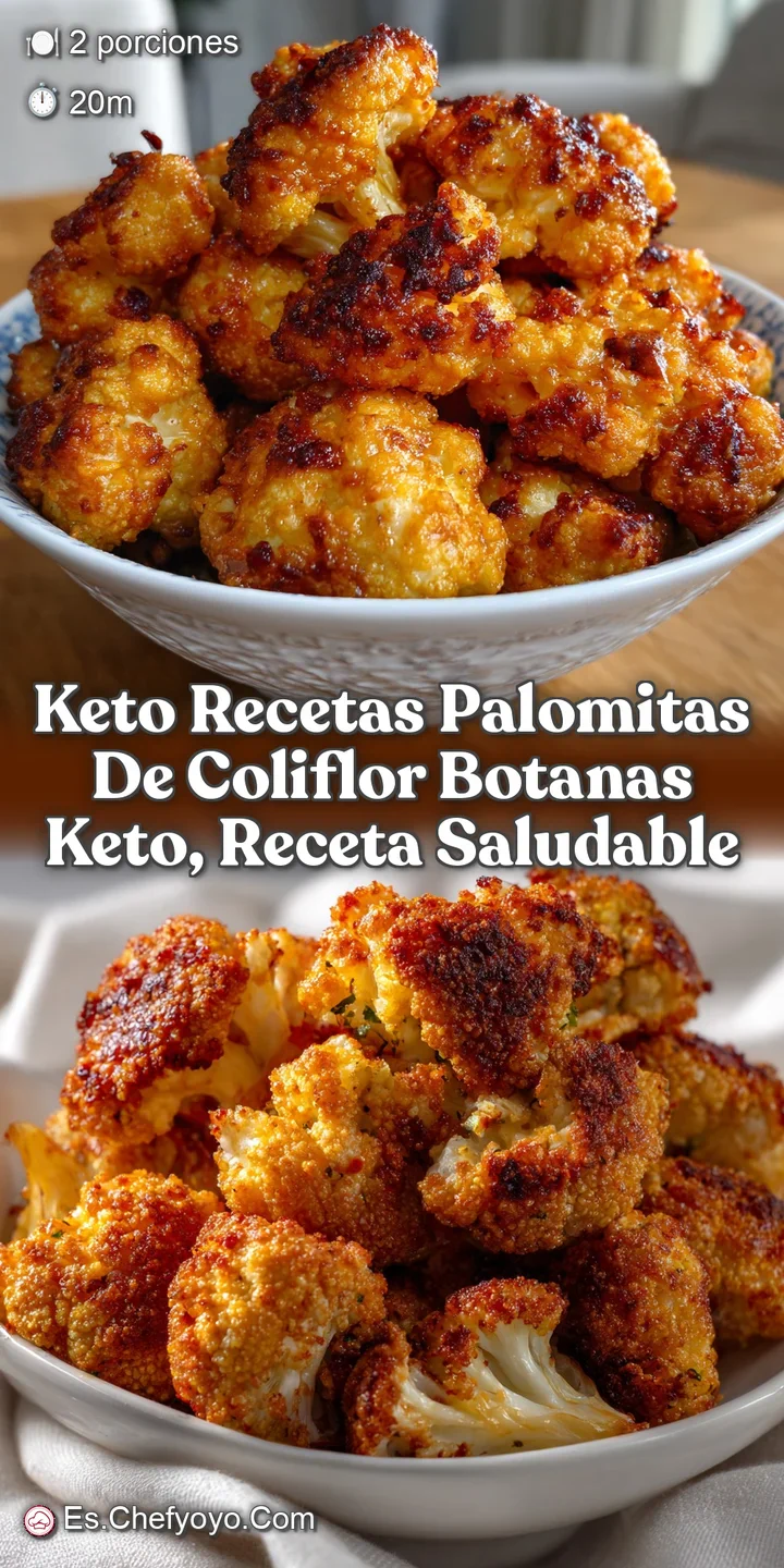 KETO RECETAS Palomitas De Coliflor Botanas Keto Receta Saludable