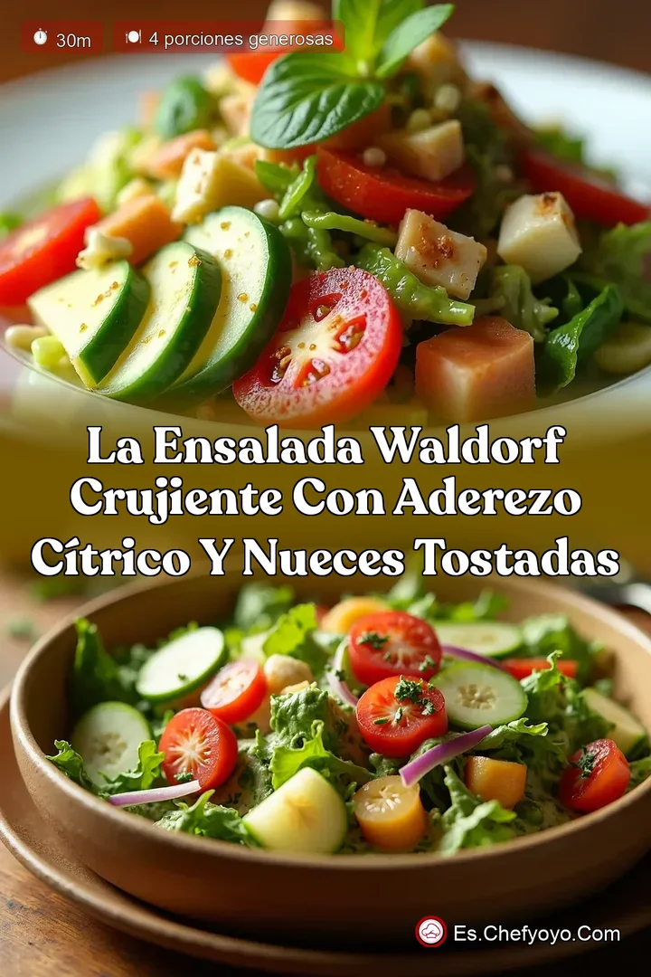 La Ensalada Waldorf Crujiente Con Aderezo C&iacute;trico y Nueces Tostadas