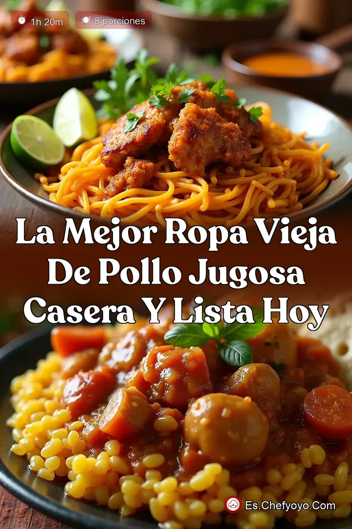 La Mejor Ropa Vieja de Pollo Jugosa Casera y Lista Hoy
