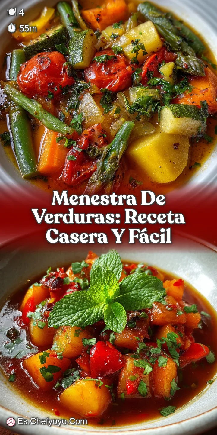 Close-up captures the appealing textures of menestra: wrinkled peppers, velvety fava beans, and glistening, perfectly cook...