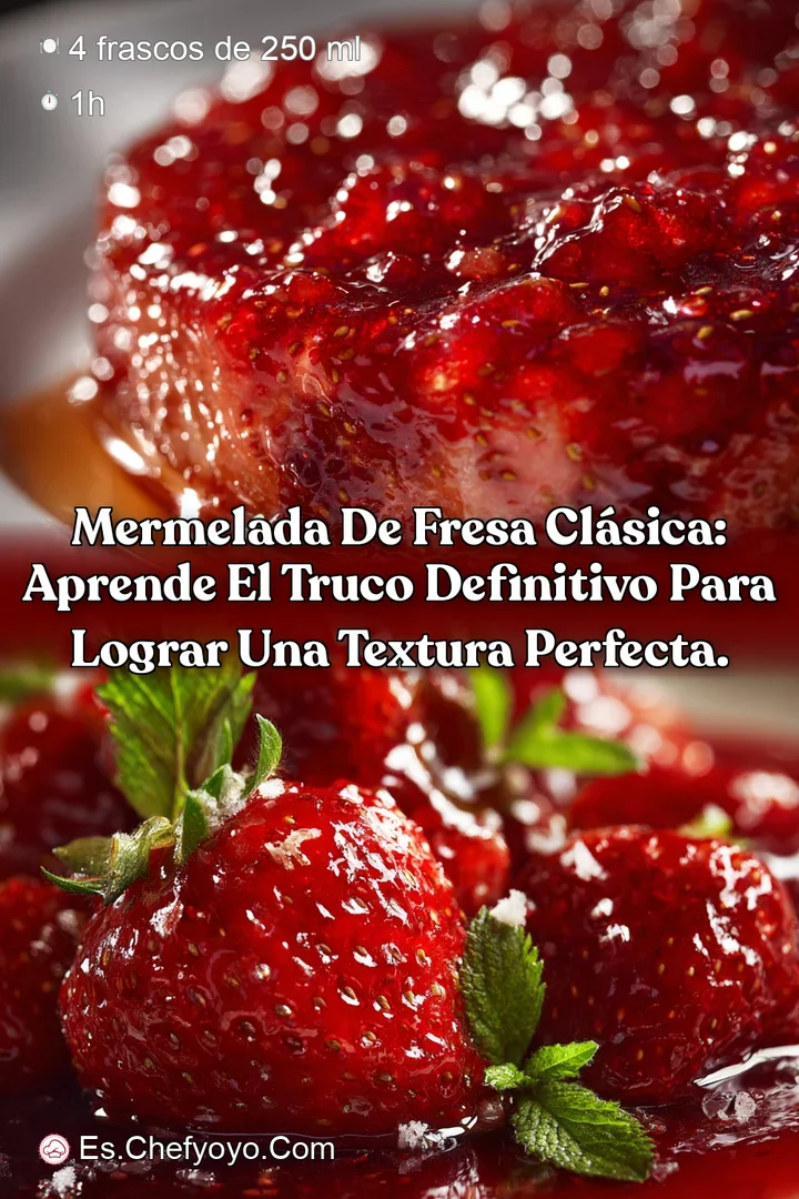 Mermelada de fresa cl&aacute;sica: Aprende el truco definitivo para lograr una textura perfecta.