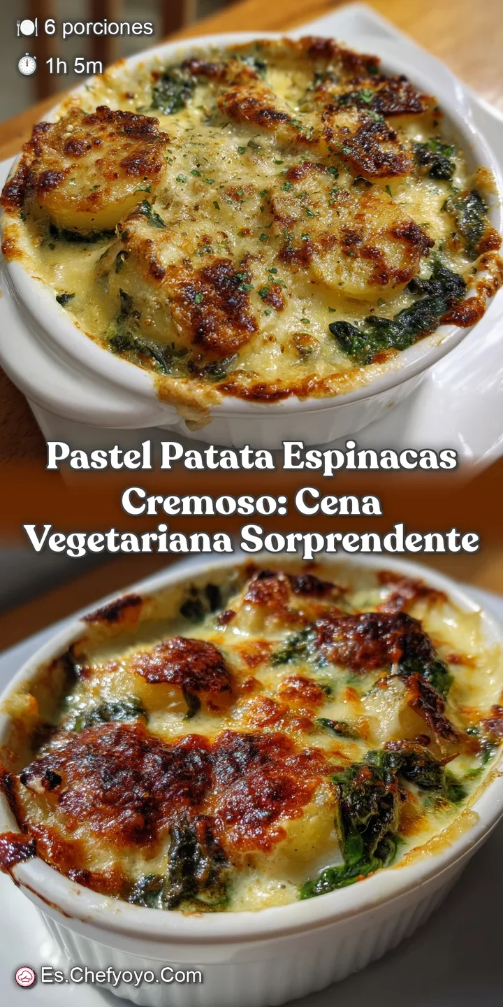 Pastel Patata Espinacas Cremoso: Cena Vegetariana Sorprendente