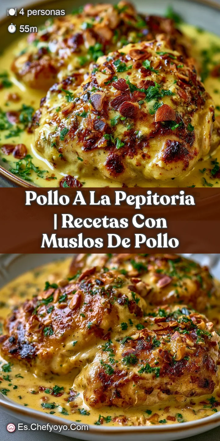 Primer plano de pollo jugoso cubierto por una salsa aterciopelada y brillante de tono dorado con textura densa.