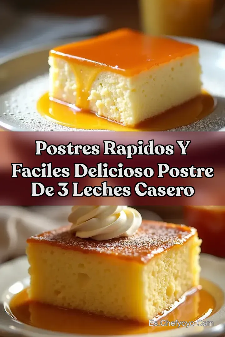 Postres Rapidos y Faciles Delicioso Postre de 3 Leches Casero