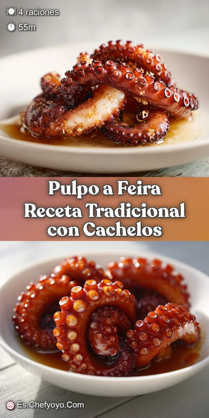 Close-up showcasing the smoky paprika and glistening olive oil on tender octopus. The rough texture of boiled potatoes com...