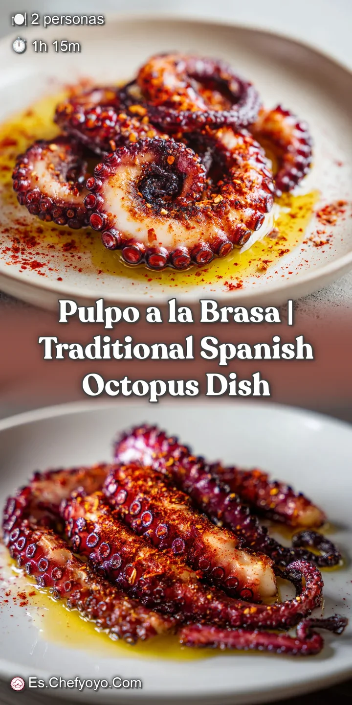 Primer plano de la piel del pulpo carbonizada y brillante, con textura rugosa y jugosa carne blanca humeante al centro.