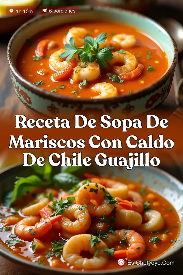 Receta de Sopa de Mariscos con Caldo de Chile Guajillo