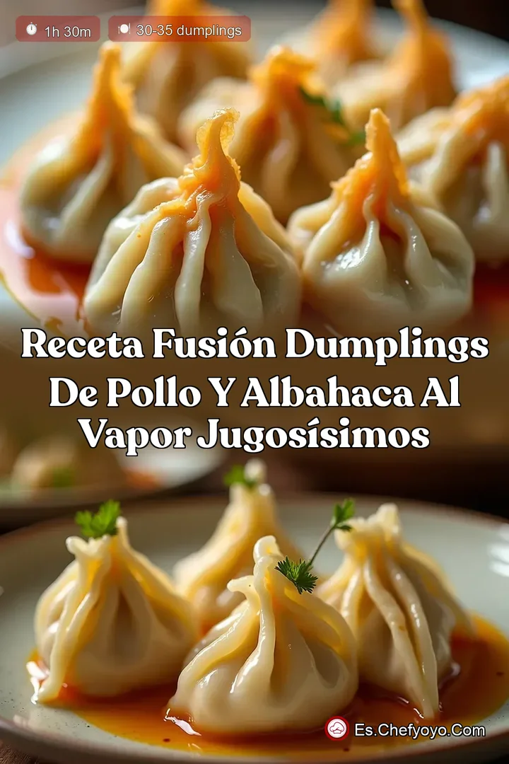 Receta Fusi&oacute;n Dumplings de Pollo y Albahaca al Vapor Jugos&iacute;simos