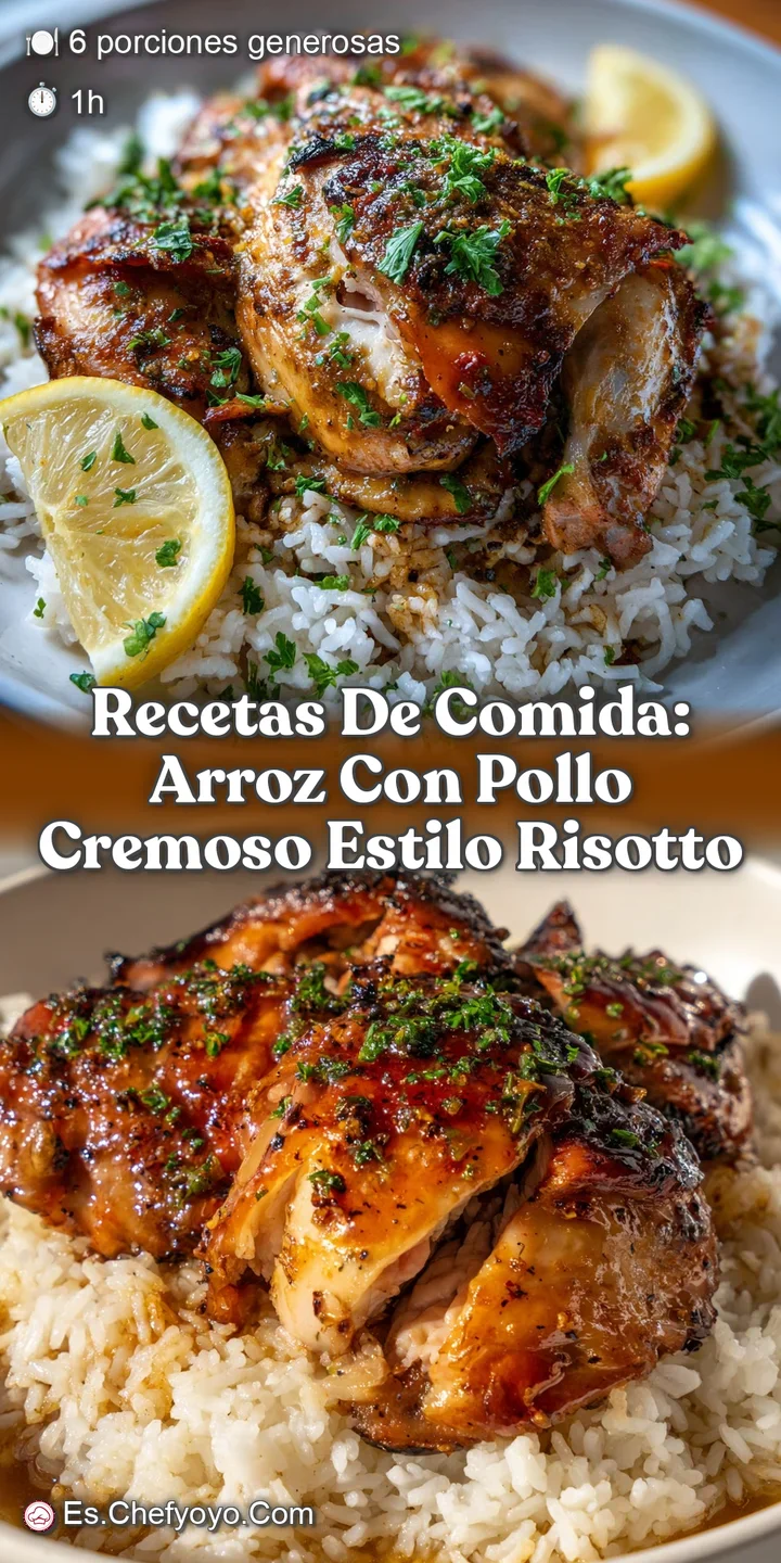 Recetas de comida: Arroz con Pollo Cremoso estilo Risotto