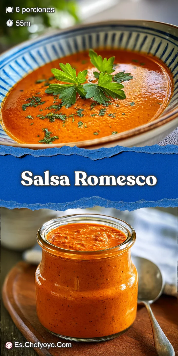 Close-up of Romesco sauce, its rich red hue hinting at smoky peppers and tomatoes. A glimpse of Catalan culinary tradition.