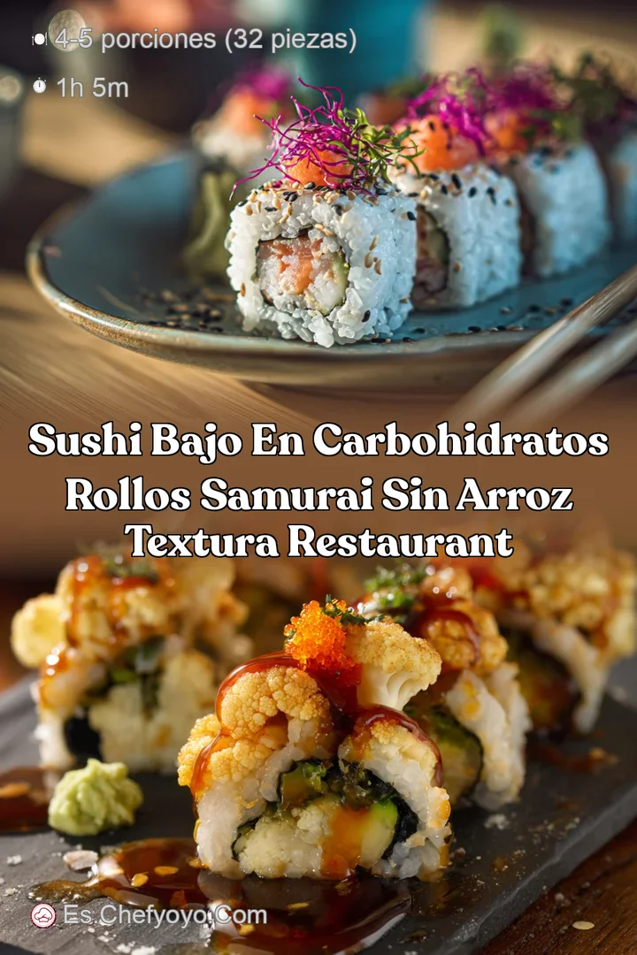 Sushi bajo en carbohidratos Rollos Samurai sin arroz Textura restaurant