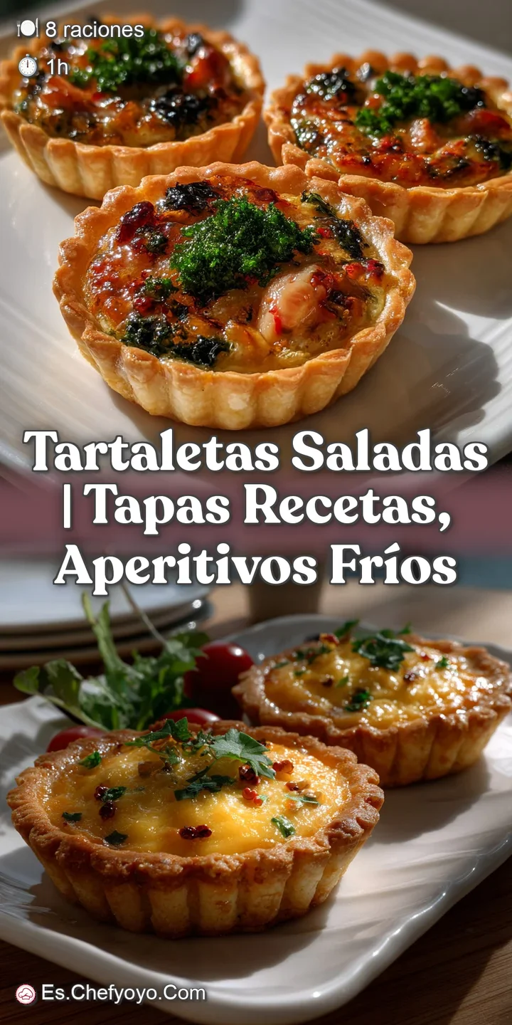 Close-up of a savory tartlet: a flaky, buttery crust cradling a cool, creamy filling with flecks of fresh herbs and a hint...