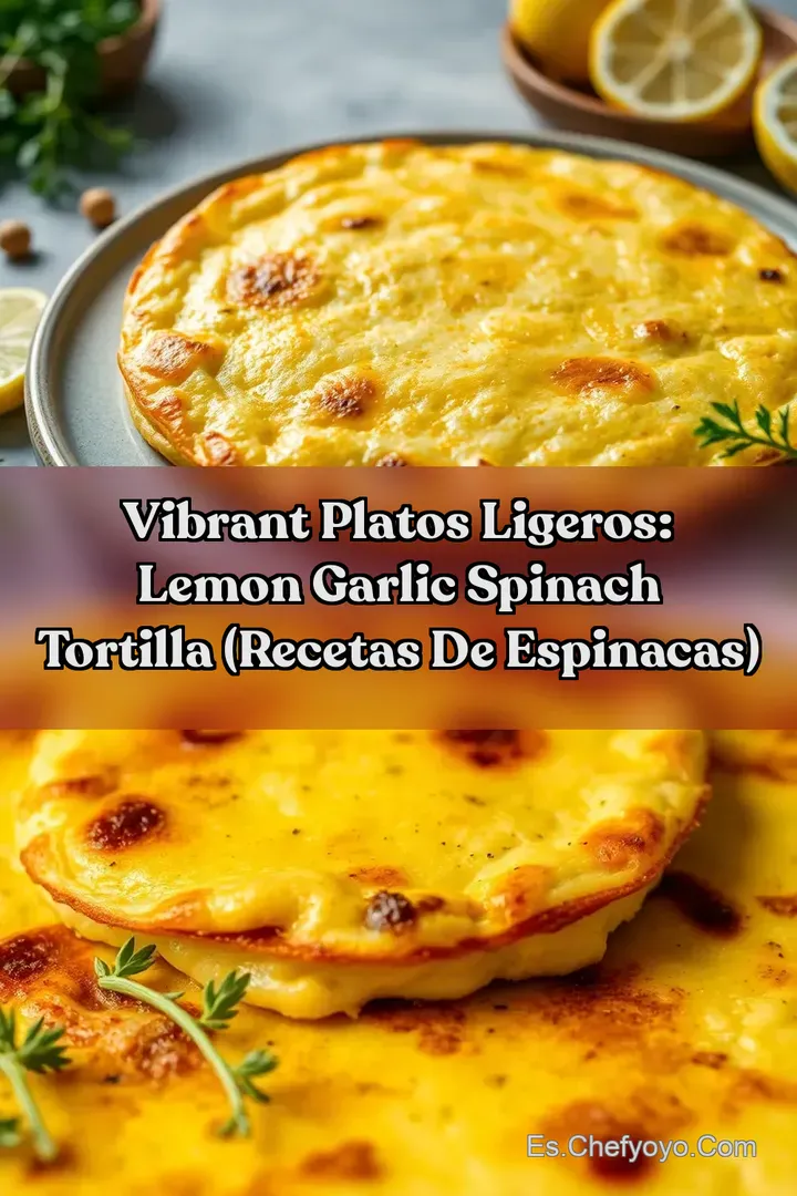 Vibrant Platos Ligeros: Lemon Garlic Spinach Tortilla (Recetas de Espinacas)