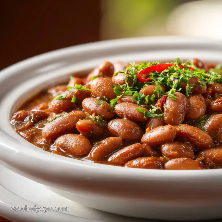 Alubias Pintas Estofadas: Caldo Cremoso