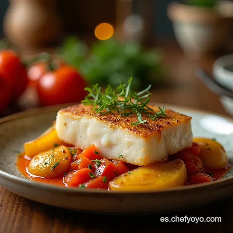 Lomo De Bacalao Al Horno Un Viaje Al Mediterr&aacute;neo Con Patatas Crujientes presentation