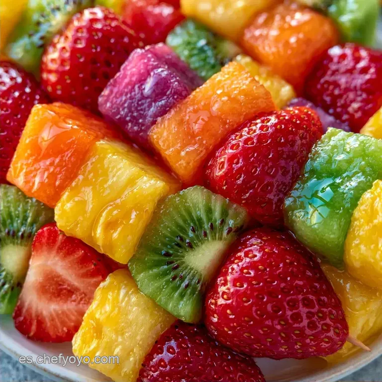 Brochetas De Fruta Coloridas