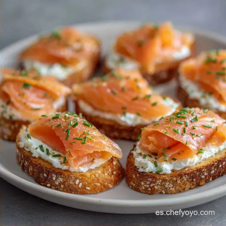 Canap&eacute;s De Salm&oacute;n Ahumado: Toque Cremoso
