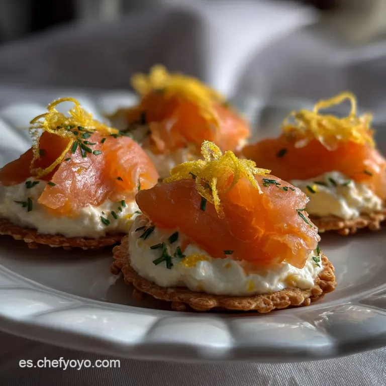 Canap&eacute;s Elegantes: Salm&oacute;n y Base Francesa