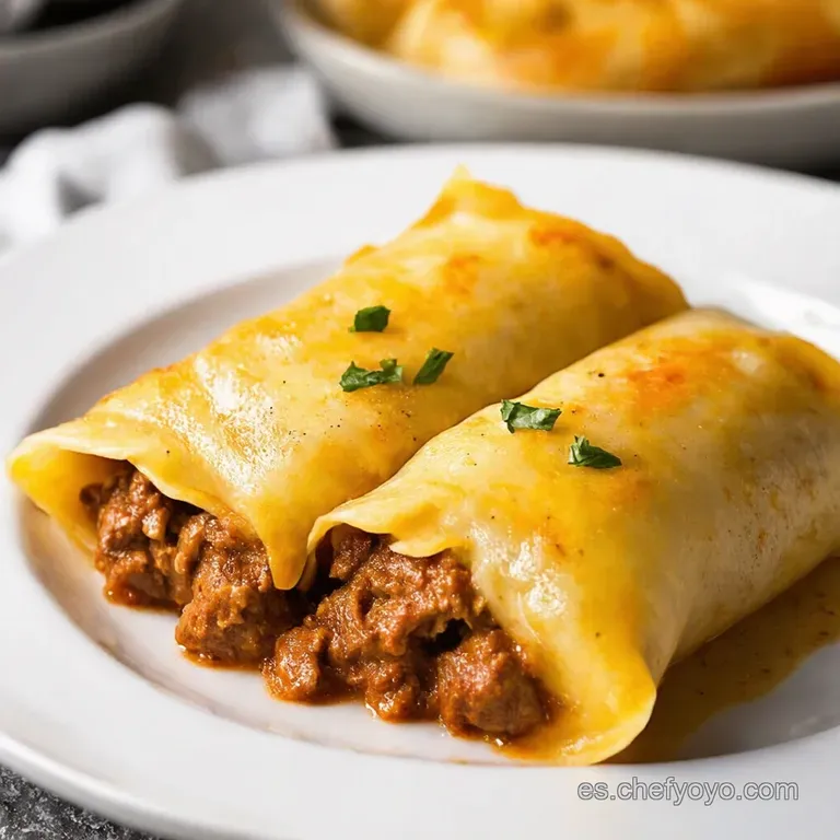 Canelones de Carne A la Abuela con Bechamel Cremosa