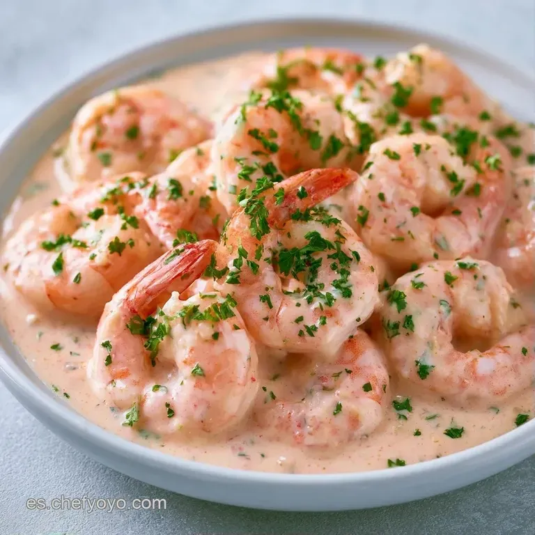 Copa de cristal con capas de salsa rosa sedosa, gambas firmes y un toque de cebollino picado en un ambiente muy luminoso.