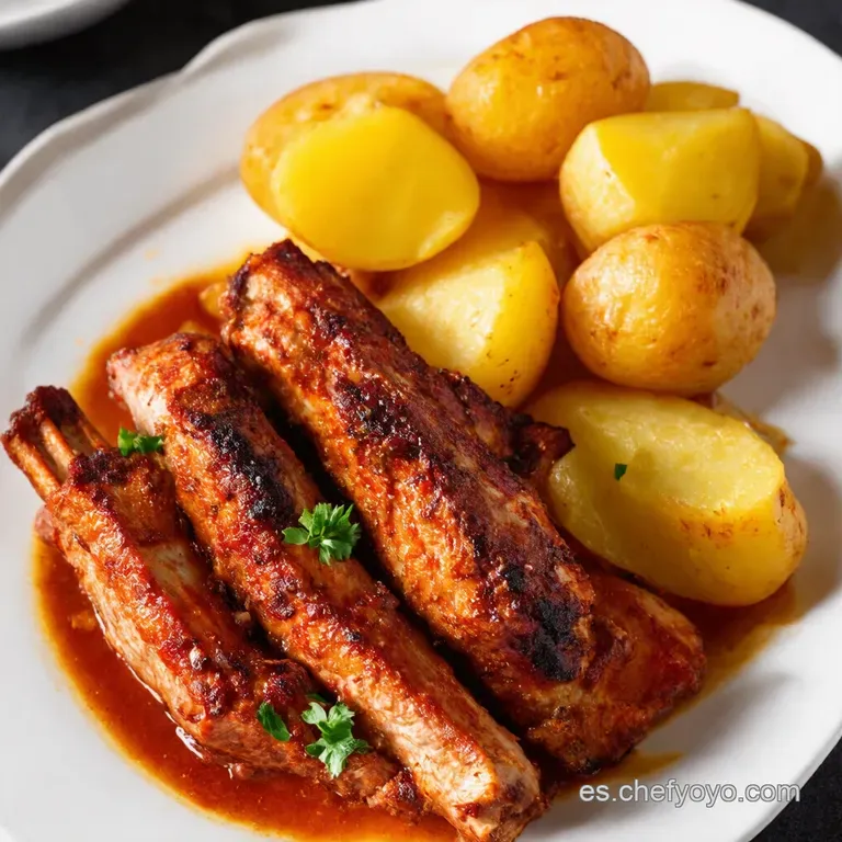 Costillas Adobadas con Patatas Sabor Casero