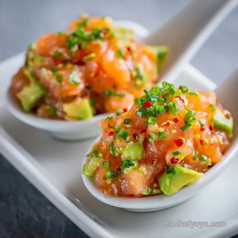 Cucharas de Degustaci&oacute;n: Tartar de Salm&oacute;n y Aguacate