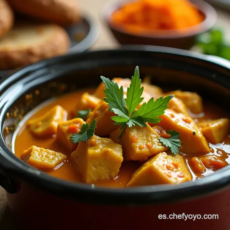 Curry De Pollo Crockpot Una Fiesta Sin Esfuerzo presentation