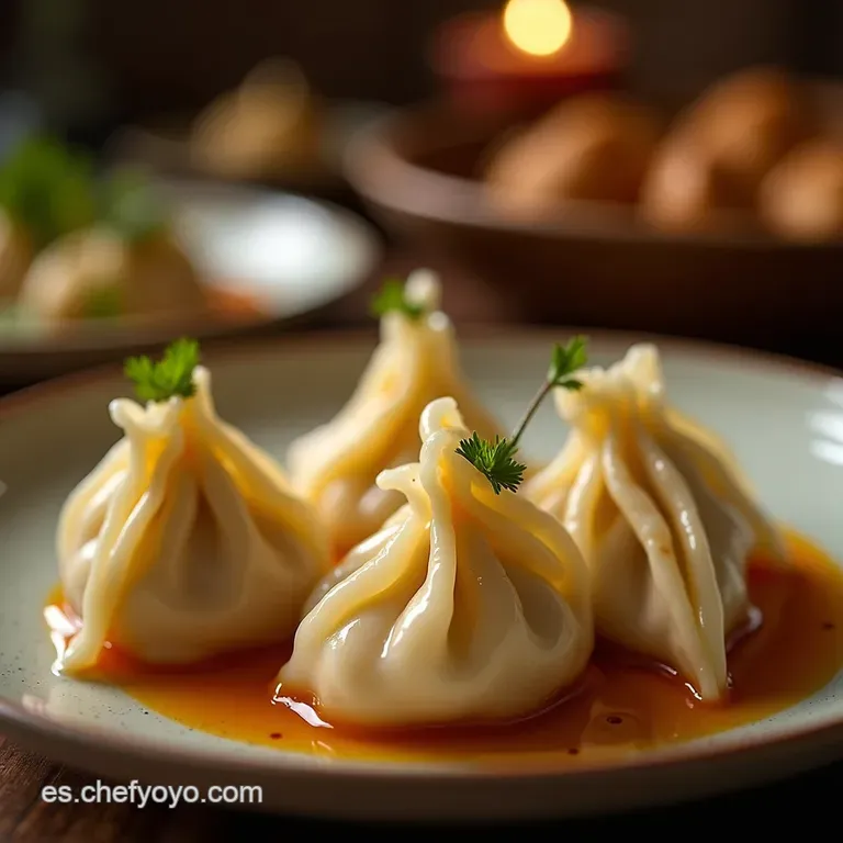 Tesoros Escondidos Jugosos Dumplings De Pollo Y Albahaca Al Vapor presentation