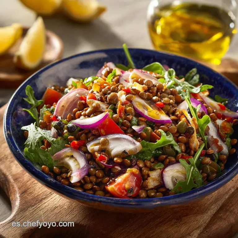 Ensalada De Lentejas a La Mediterr&aacute;nea: F&aacute;cil Nutritiva Y Refrescante presentation