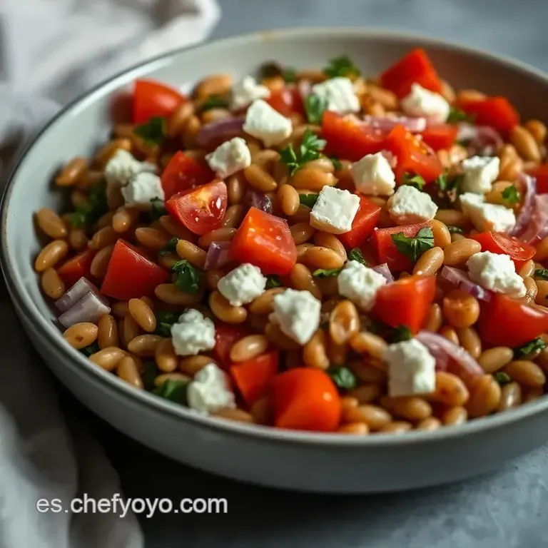Ensalada De Lentejas Tomate Y Queso Feta presentation