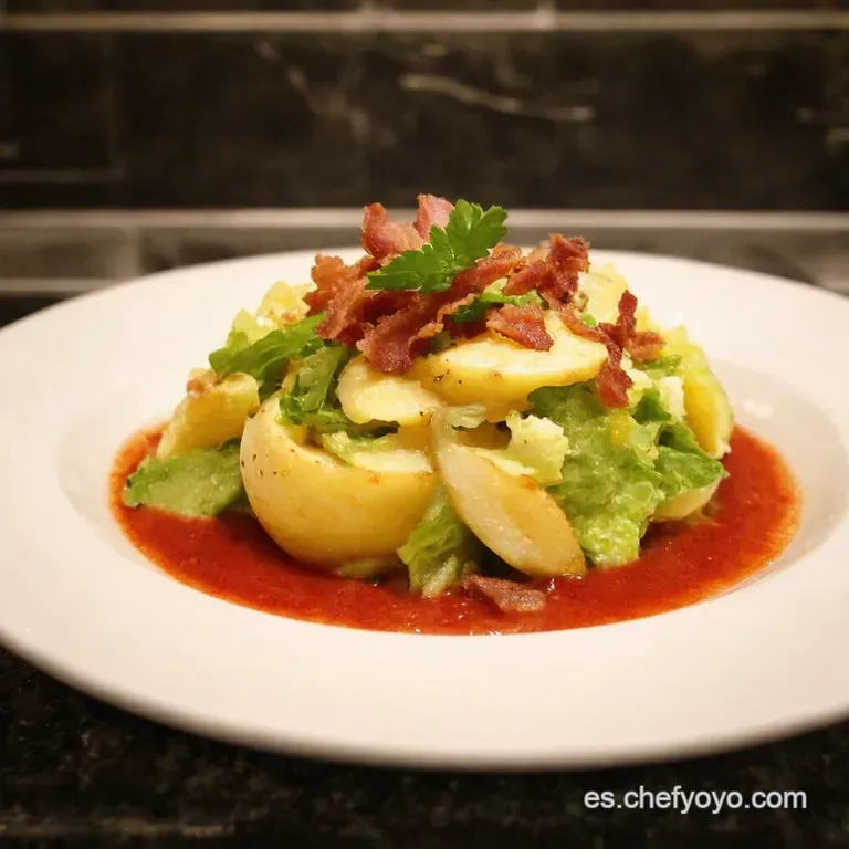 Ensalada De Patata Cremosa Con Bacon Crujiente presentation