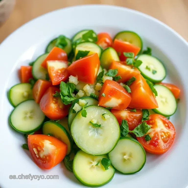 Ensalada Fresca de Pepino Tomate y Aguacate