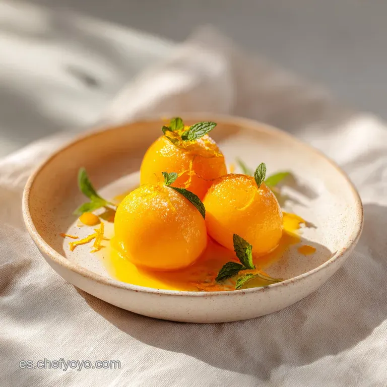 Idea de Presentaci&oacute;n de Comida: Esferas de Mango