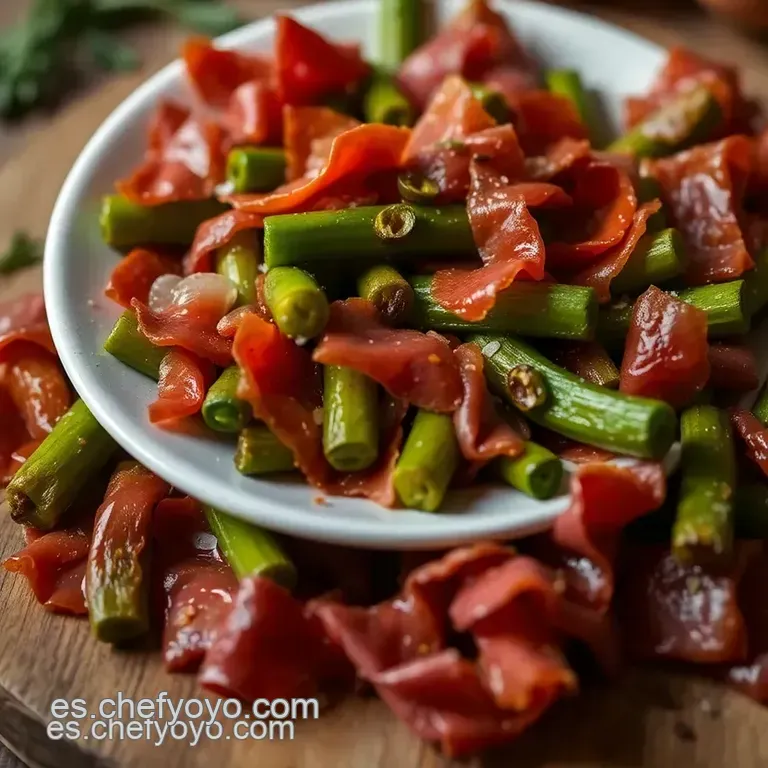 Habas Fritas Con Jam&oacute;n Huevo Frito Y Un Toque Andaluz presentation