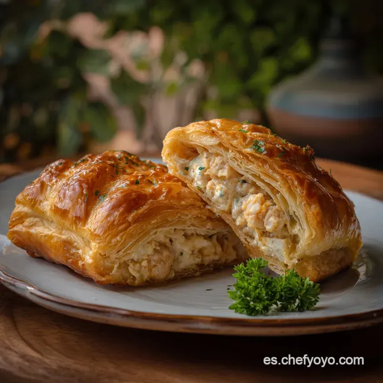 Hojaldre Relleno de Pollo y Champi&ntilde;ones