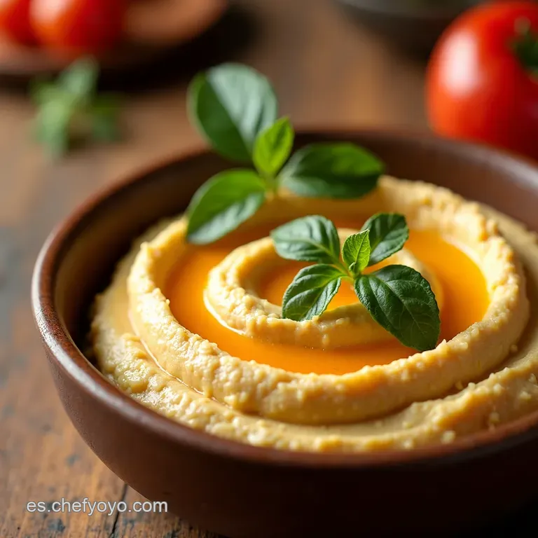 Hummus Casero Cremoso presentation