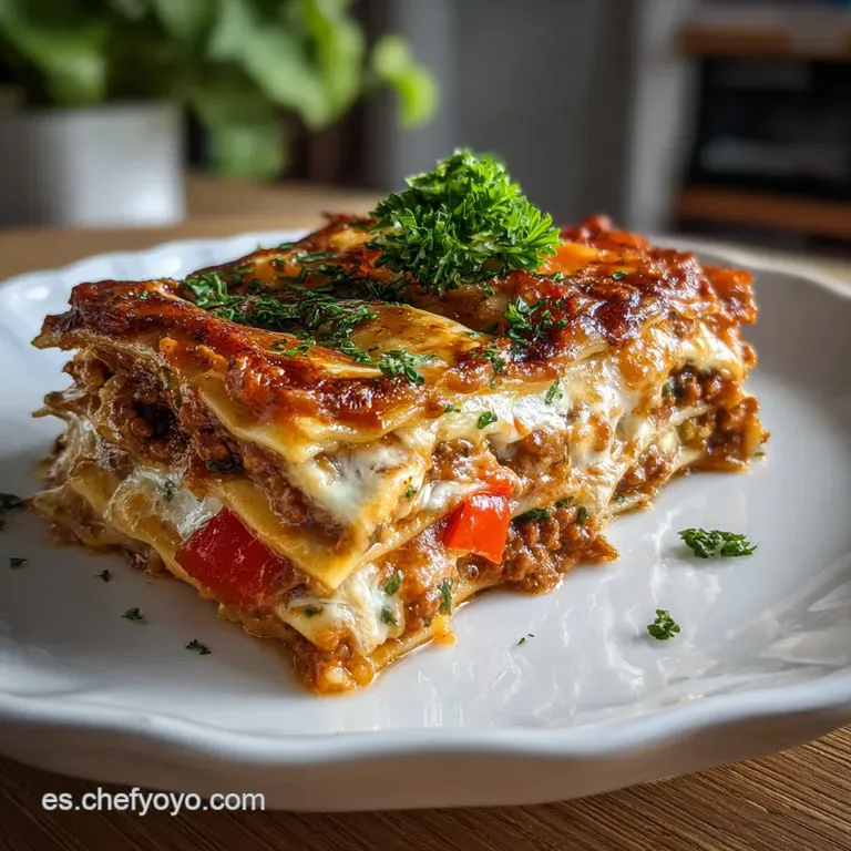 Lasa&ntilde;a de Carne: Con Sofrito Profundo y Bechamel Aterciopelada