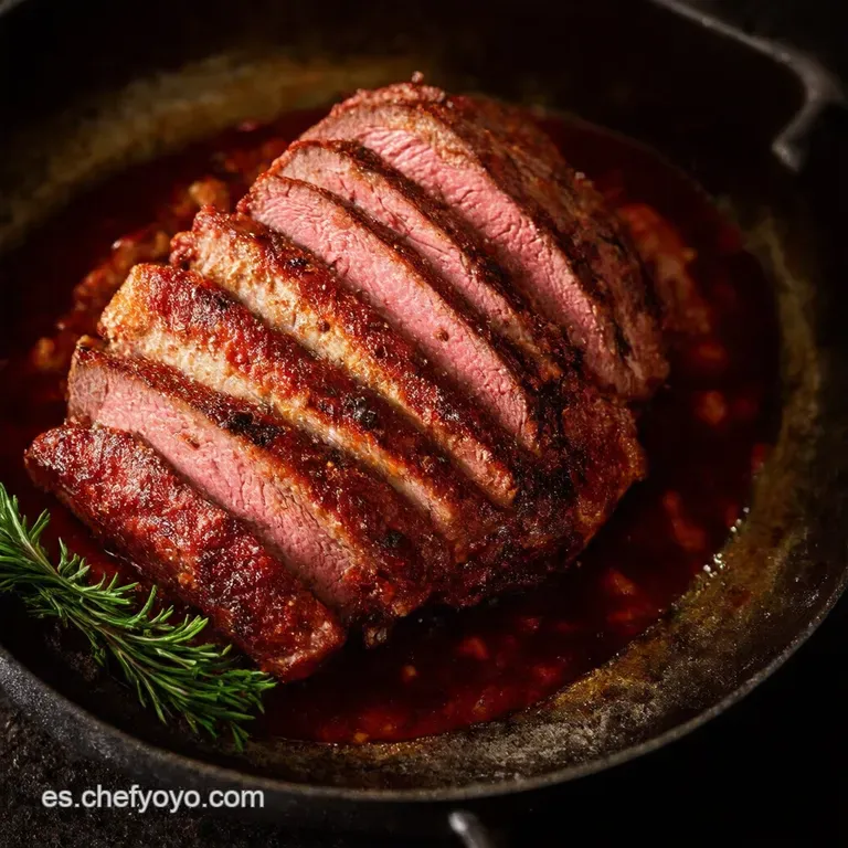Lomo al Horno con Salsa de Vino Tinto y Fresas